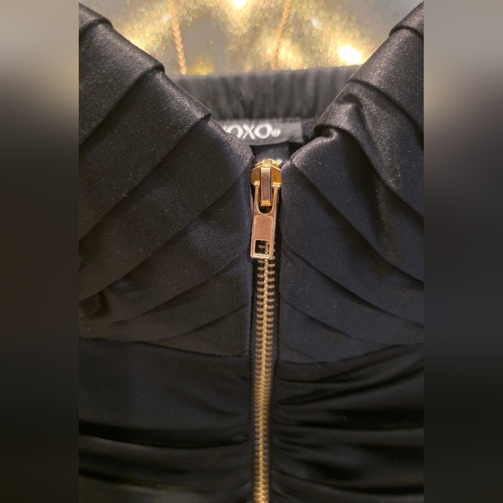 XOXO Black Ruched Strapless Mini Dress - Picture 5 of 8